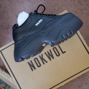 Black Platform Shoes Nokwol Scripter US 8.5